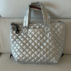 Silver nylon bag